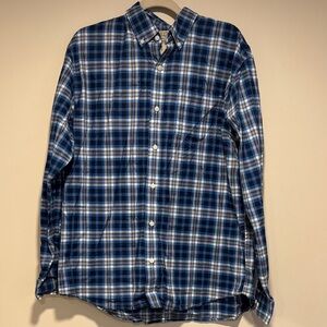 L.L. Bean Men's Blue Plaid Button Down Shirt